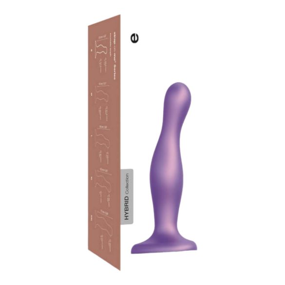 Strap-on-me Curvy M - bølgete, sugekopp dildo (lilla)