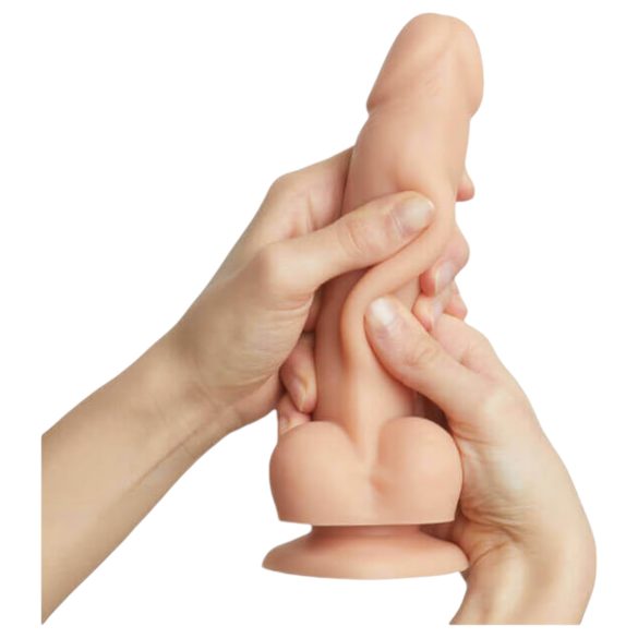 Strap-on-me M - Dobbel naturtro dildo med bunn