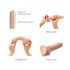 Strap-on-me M - Dobbel naturtro dildo med bunn