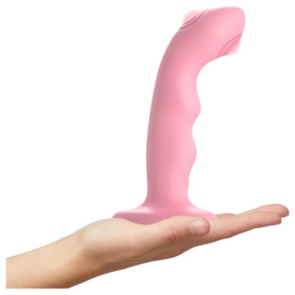 Strap-on meg: pulserende vanntett G-punkt vibrator (rosa)