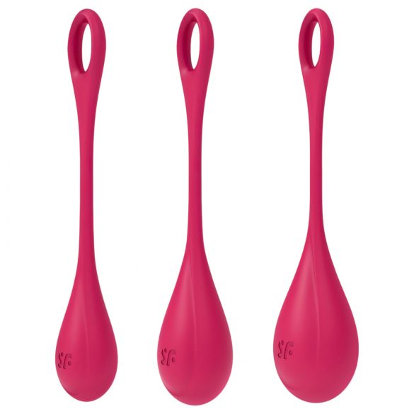 Satisfyer Yoni Power 1 Rød - 3-delt Kegelballesett