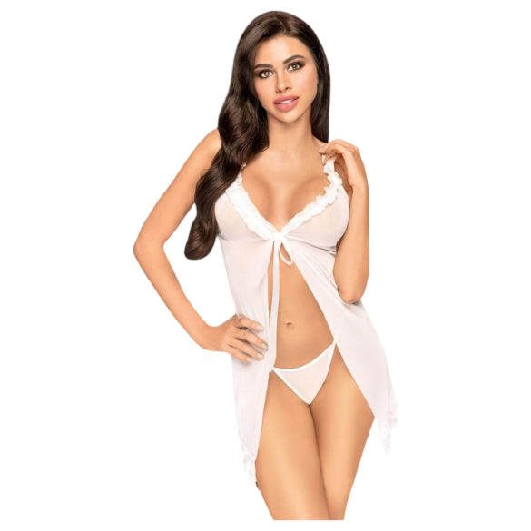 Penthouse After Sunset - Transparent babydoll og truse (hvit) - L/XL