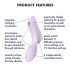 Satisfyer Curvy Trinity 2 - luftig 2i1 vibrator (lilla)