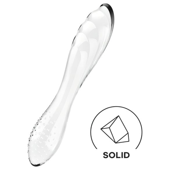 Satisfyer Dazzling Crystal 1 - Dobbeltsidig glassdildo (gjennomsiktig)