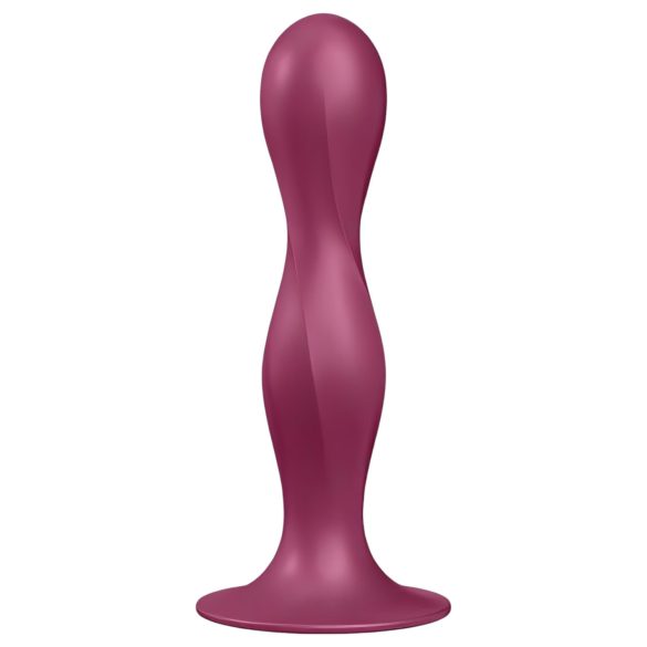 Satisfyer Dobbelkuler - sugefot og vektet dildo (rød)