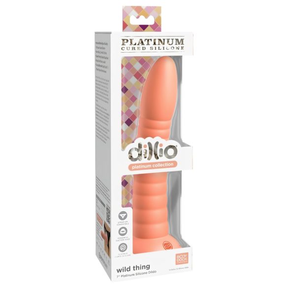 Dillio Wild Thing - riflet dildo (19 cm) - oransje