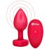 b-vibe hjerte - oppladbar, trådløs analvibrator (rød)