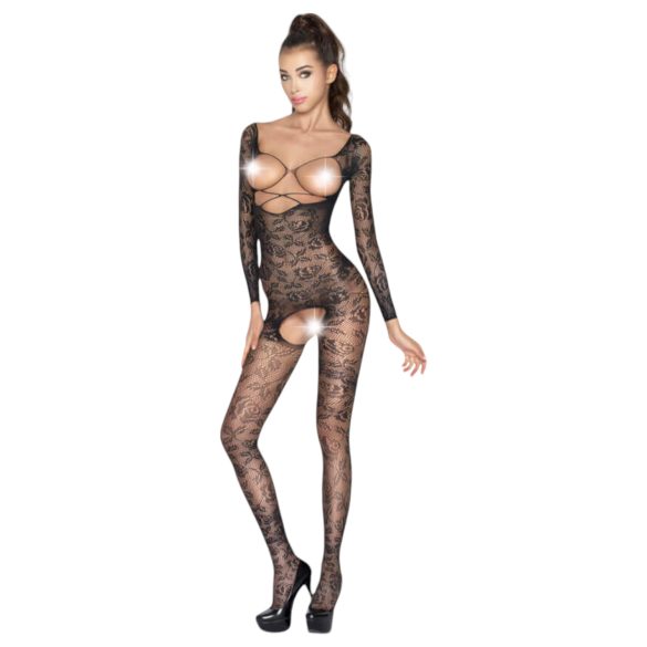 Passion BS031 - åpen catsuit (svart) - S-L