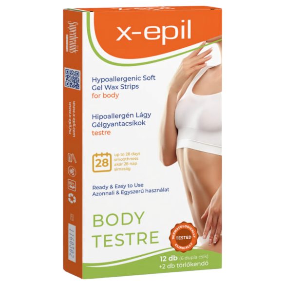 X-Epil hypoallergen gel voksstrips for kropp (12 stk)