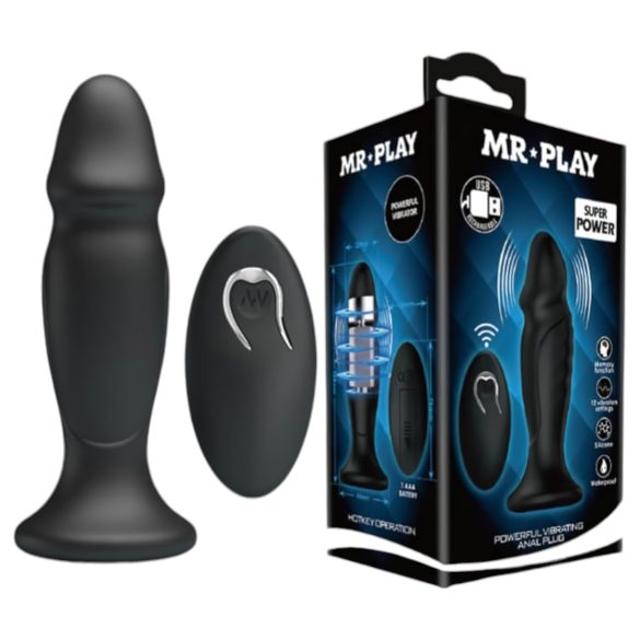 MR. PLAY - Oppladbar, trådløs analvibrator (svart)