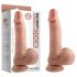 Dual densitet - realistisk sugedildo med baller - 18 cm (naturlig)