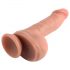 Dual densitet - realistisk sugedildo med baller - 18 cm (naturlig)