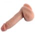 Dual densitet - realistisk sugedildo med baller - 18 cm (naturlig)