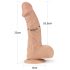 Lovetoy Real Extreme - sugekopp, naturtro dildo med testikler - 23cm (naturlig)