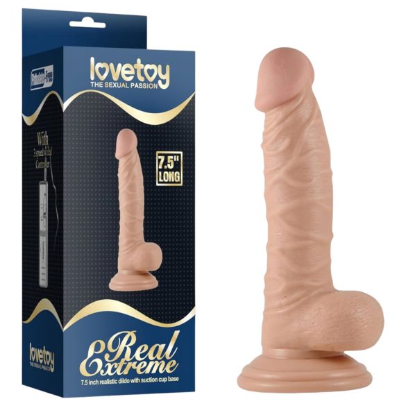 Lovetoy Real Extreme - G-punkt dildo med baller - 19cm (naturlig)