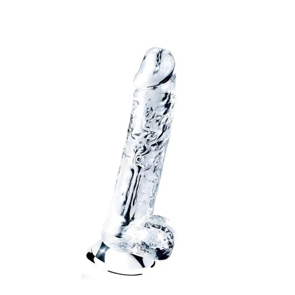 Krystallklar sugekoppdildo - 19 cm ren nytelse!