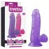 Lovetoy Jelly Studs - realistisk dildo med base - 15cm (lilla)