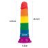 Lovetoy Prider - realistisk dildo - 19cm (regnbue)