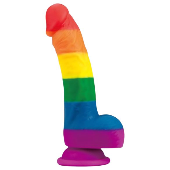 Lovetoy Prider - realistisk silikondildo - 19 cm (regnbue)