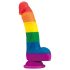 Lovetoy Prider - realistisk silikondildo - 19 cm (regnbue)