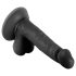 Mr. Rude – Realistisk sugekoppdildo med testikler, 17 cm (svart)