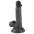 Mr. Rude – Realistisk sugekoppdildo med testikler, 17 cm (svart)