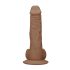 RealRock Dong 9 - lifelike dildo with balls (23cm) - dark natural