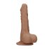 RealRock Dong 9 - lifelike dildo with balls (23cm) - dark natural