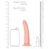 RealRock Slim - realistisk dildo - 15,5 cm (hudfarge)