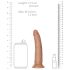 RealRock Slim - realistisk dildo 15,5cm (mørk natur)