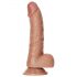 RealRock naturtro dildo med sugekopp - 15,5cm (mørk)