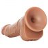 RealRock naturtro dildo med sugekopp - 15,5cm (mørk)