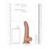 RealRock naturtro dildo med sugekopp - 15,5cm (mørk)