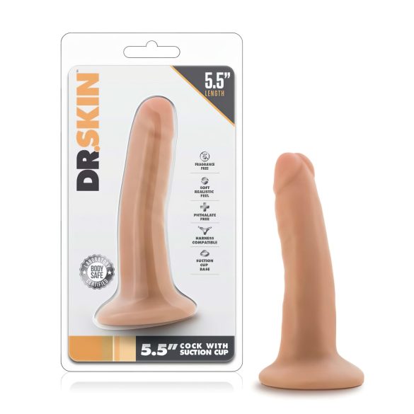 Dr. Skin 5,5 - sugefot dildo - naturtro (14cm)