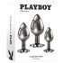 Playboy - analplugsett - 3 deler (sølv)