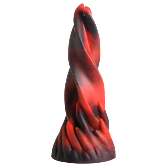 Helvetes Kyss - vridd silikon dildo - 19cm (rød)