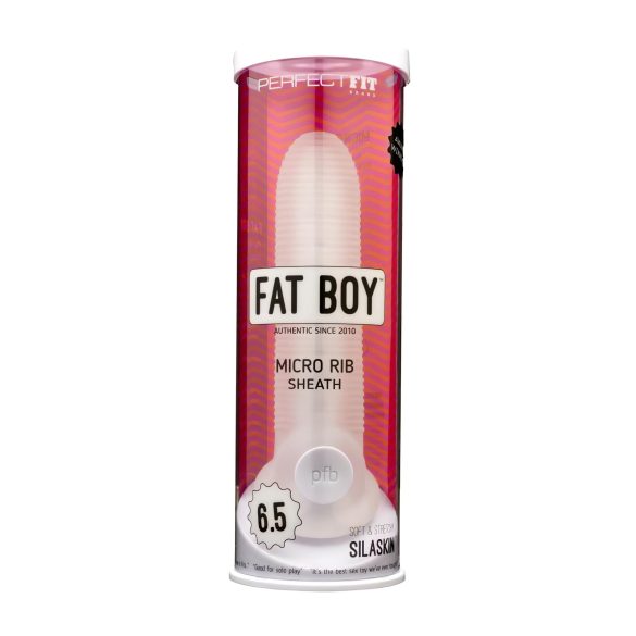 Fat Boy Micro Ribbed - penisforlengelse (17cm) - melkefarget