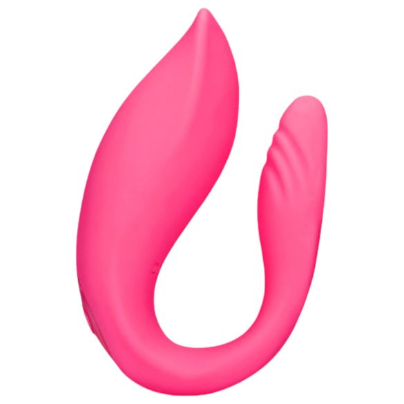 Loveline - oppladbar parvibrator med fjernkontroll (rosa)