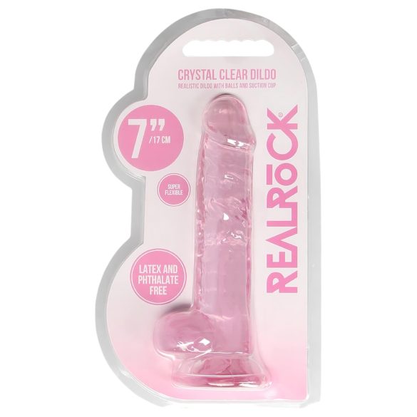 REALROCK - naturtro rosa dildo (17 cm)