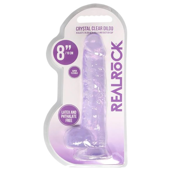 REALROCK - gjennomsiktig realistisk dildo - lilla (19cm)