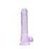 REALROCK - gjennomsiktig realistisk dildo - lilla (19cm)