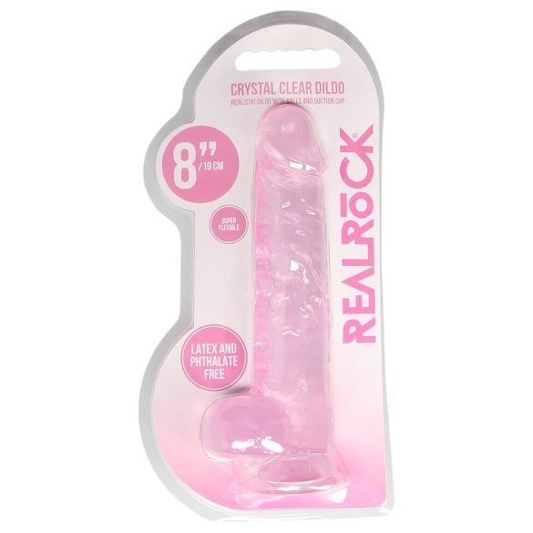 REALROCK - gjennomsiktig realistisk dildo - rosa (19 cm)