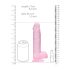 REALROCK - gjennomsiktig realistisk dildo - rosa (19 cm)