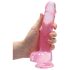 REALROCK - gjennomsiktig realistisk dildo - rosa (19 cm)