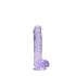 REALROCK - Gjennomsiktig, naturtro dildo - lilla (15 cm)