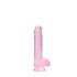 REALROCK - Gjennomsiktig realistisk dildo - rosa (15 cm)