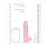 REALROCK - Gjennomsiktig realistisk dildo - rosa (15 cm)