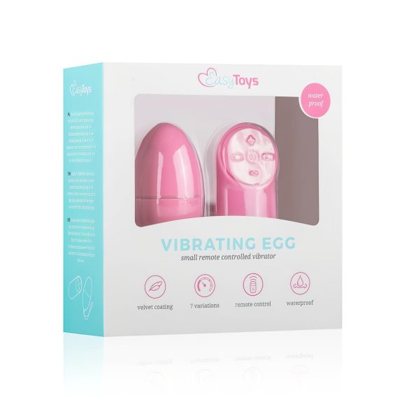 Easytoys - 7 rytmer fjernstyrt vibrerende egg (rosa)