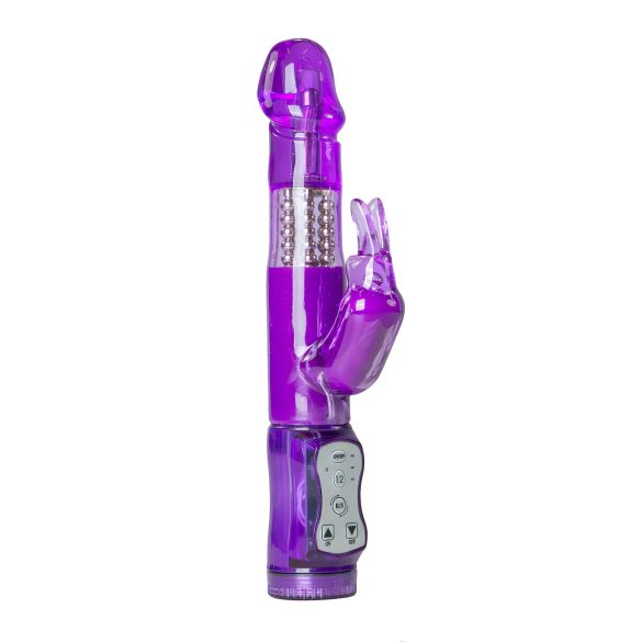 Easytoys Rabbit - roterende perlevibrator med klitorisstimulator (lilla)