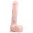 Easytoys - stor sugekopp dildo med baller (29,5 cm) - naturfarge